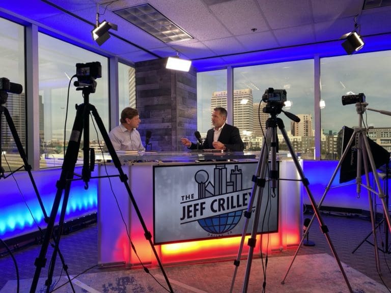 Recording an episode in the studio