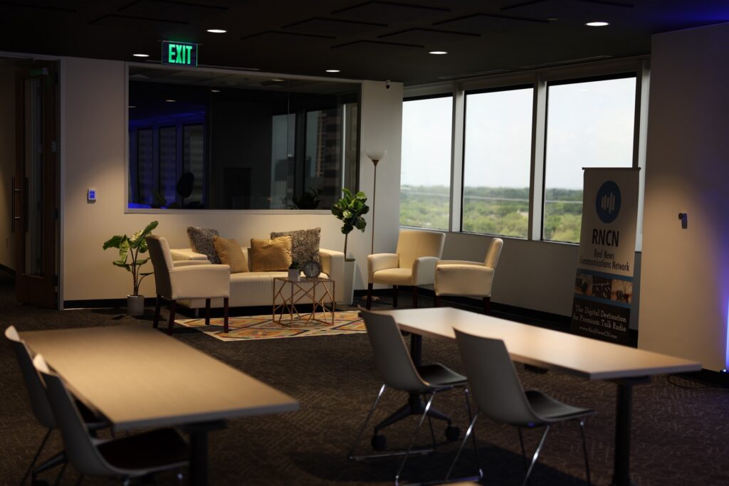 Dallas event space lounge and skyline